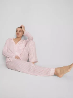 Stribet jersey-pyjamasser i boyfriend-stil