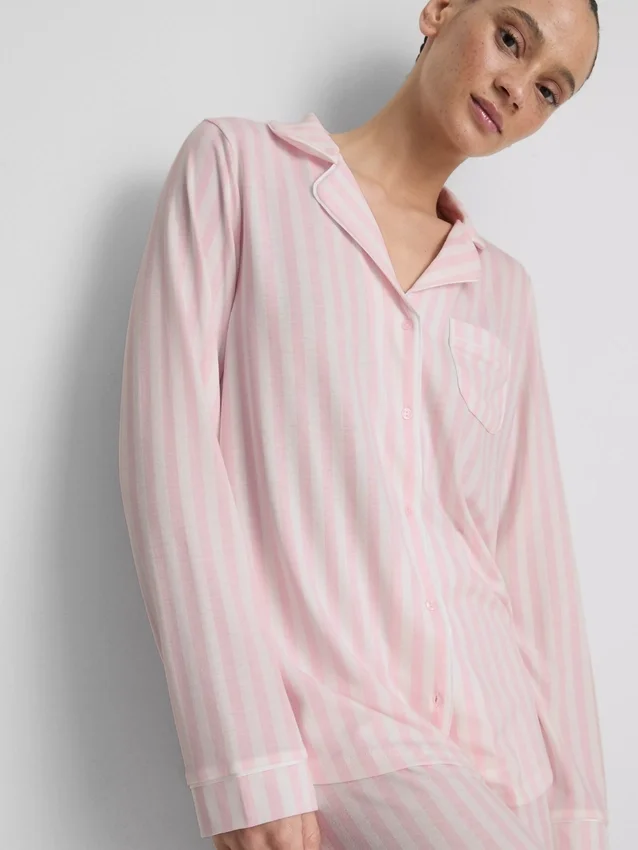 Stribet jersey-pyjamasser i boyfriend-stil
