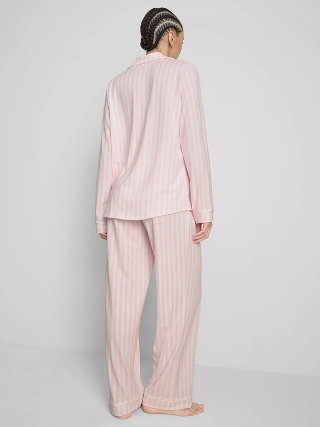 Stribet jersey-pyjamasser i boyfriend-stil