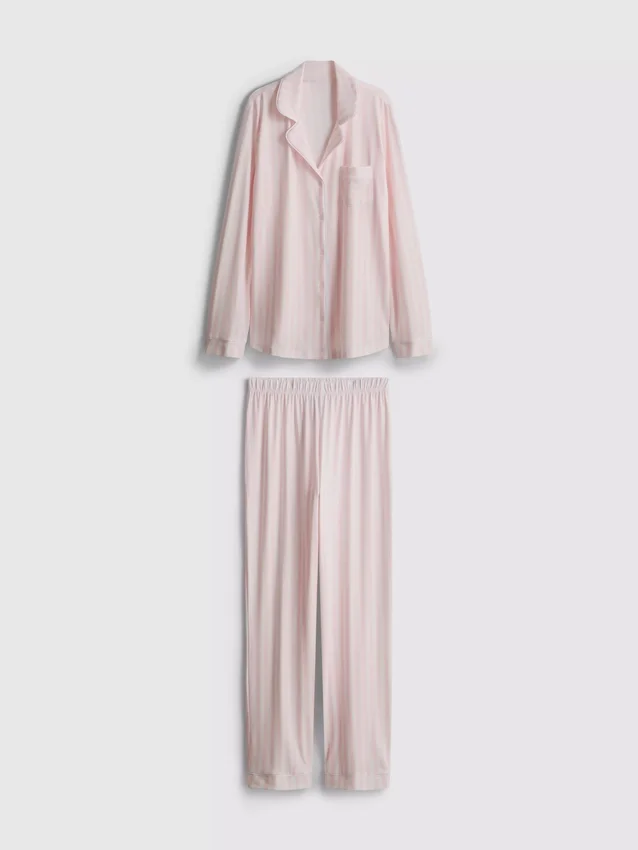 Stribet jersey-pyjamasser i boyfriend-stil