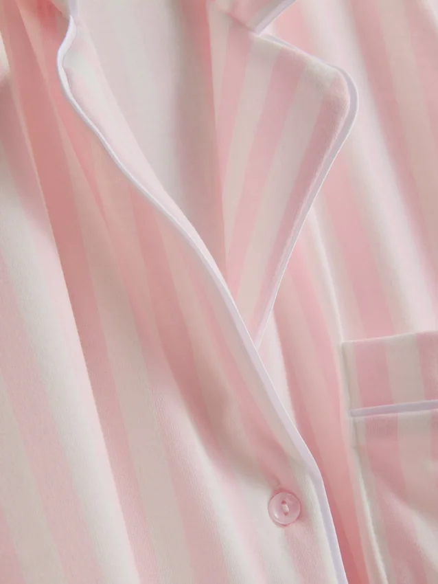 Stribet jersey-pyjamasser i boyfriend-stil