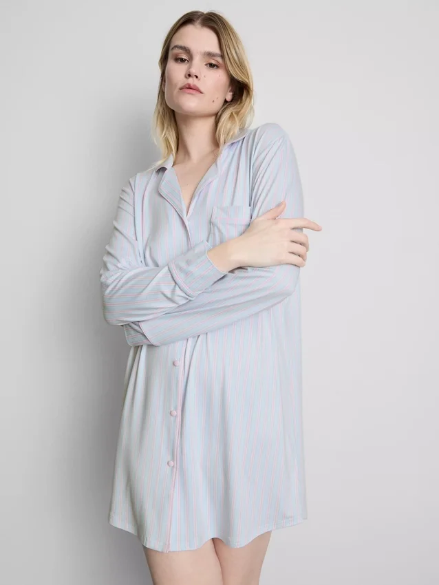 Stribet oversized boyfriend-nattøj