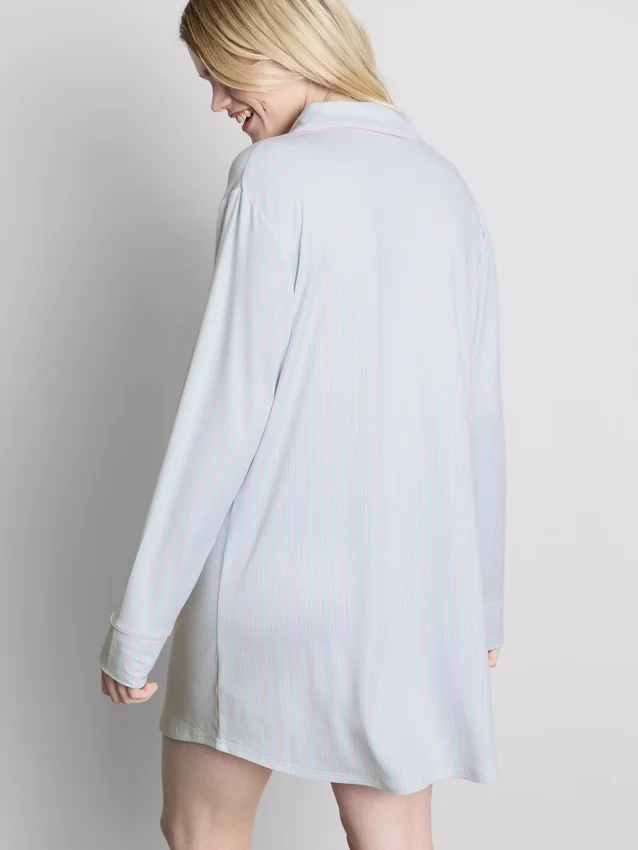 Stribet oversized boyfriend-nattøj