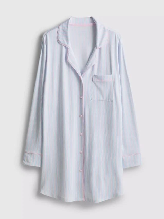 Stribet oversized boyfriend-nattøj