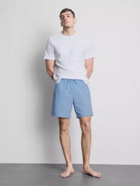 Stribet pyjamassæt med korte Shorts