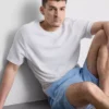 Stribet pyjamassæt med korte Shorts