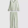 Stribet pyjamasser i bomuld i boyfriend-stil