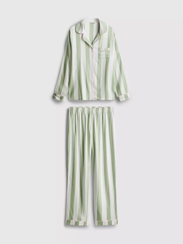 Stribet pyjamasser i bomuld i boyfriend-stil