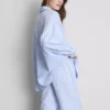 Stribet pyjamasser-skjorte i bomuld i oxford-stil