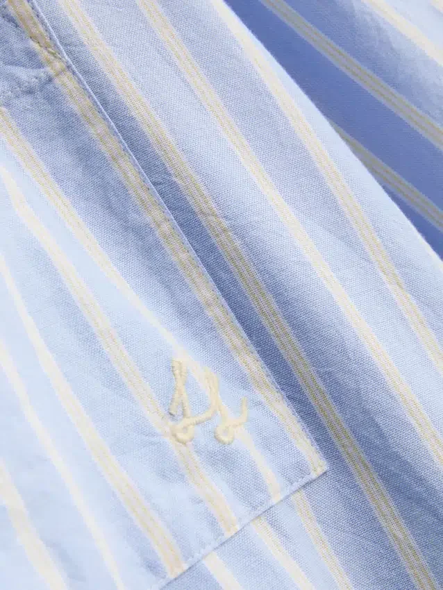 Stribet pyjamasser-skjorte i bomuld i oxford-stil
