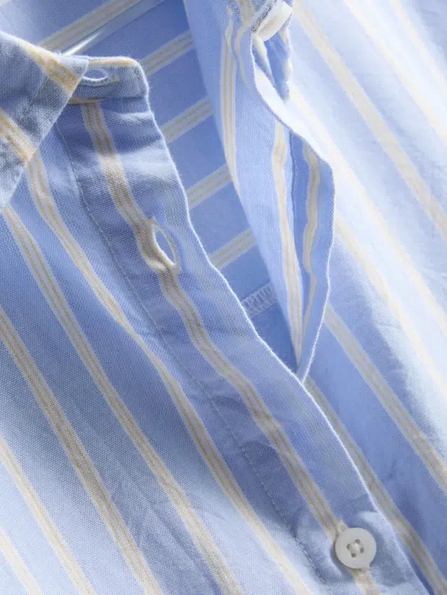 Stribet pyjamasser-skjorte i bomuld i oxford-stil