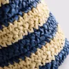 Stribet raffia-skuldertaske