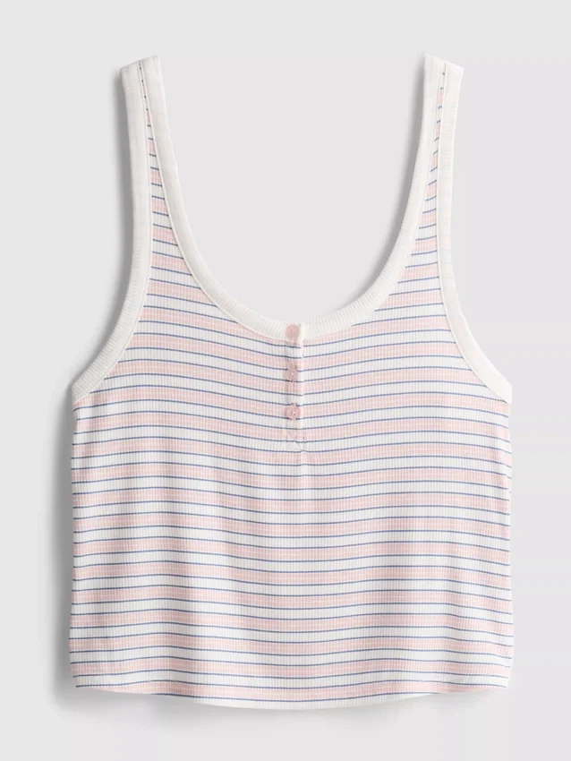 Stribet, ribbet pyjamasser-cami-top