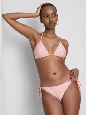 Stribet trekantet bikini-top med søstjernemønster