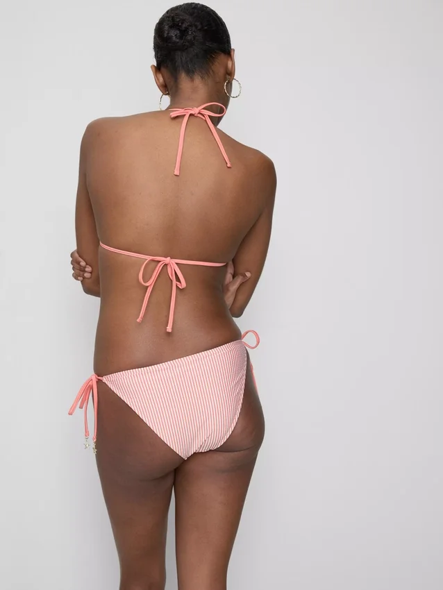 Stribet trekantet bikini-top med søstjernemønster