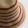 Stribet vævet bucket hat