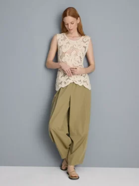 Strikket asymmetrisk hæklet tanktop