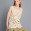 Strikket asymmetrisk hæklet tanktop