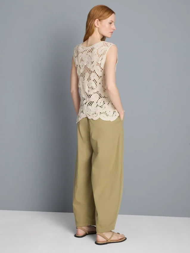 Strikket asymmetrisk hæklet tanktop