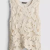 Strikket asymmetrisk hæklet tanktop
