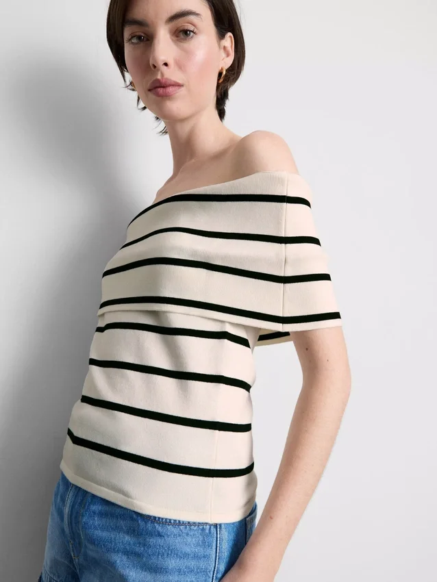 Strikket off-shoulder-sweater