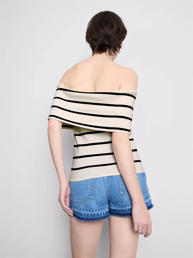 Strikket off-shoulder-sweater