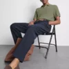 Strikket poloshirt med struktur