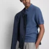 Strikket poloshirt med struktur