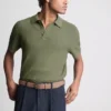 Strikket poloshirt med struktur