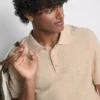 Strikket poloshirt med struktur
