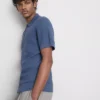 Strikket poloshirt med struktur
