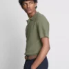 Strikket poloshirt med struktur