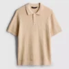 Strikket poloshirt med struktur