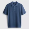 Strikket poloshirt med struktur