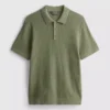 Strikket poloshirt med struktur