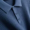 Strikket poloshirt med struktur