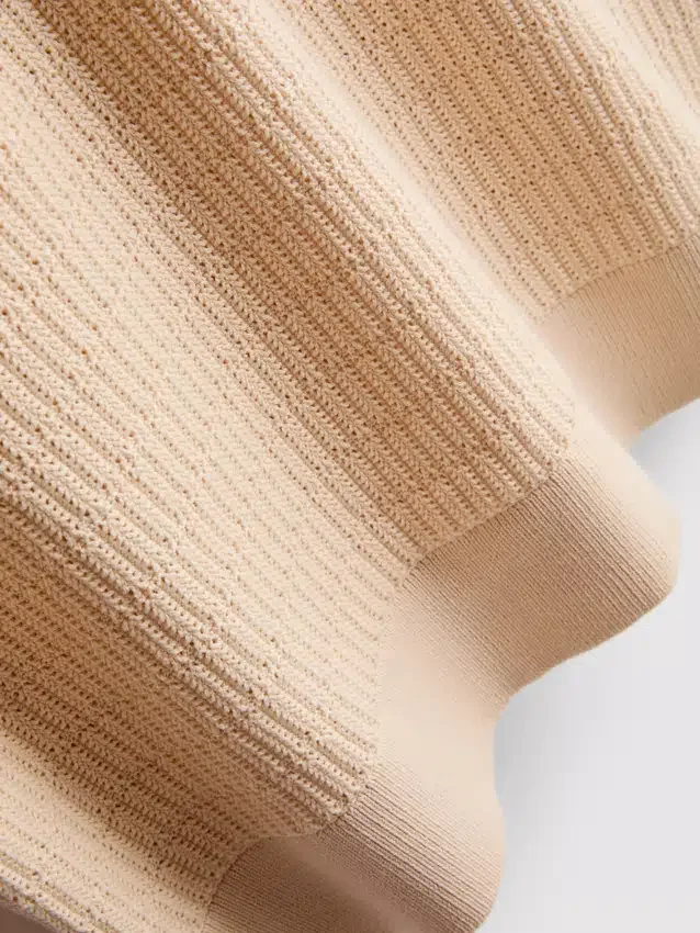 Strikket poloshirt med struktur