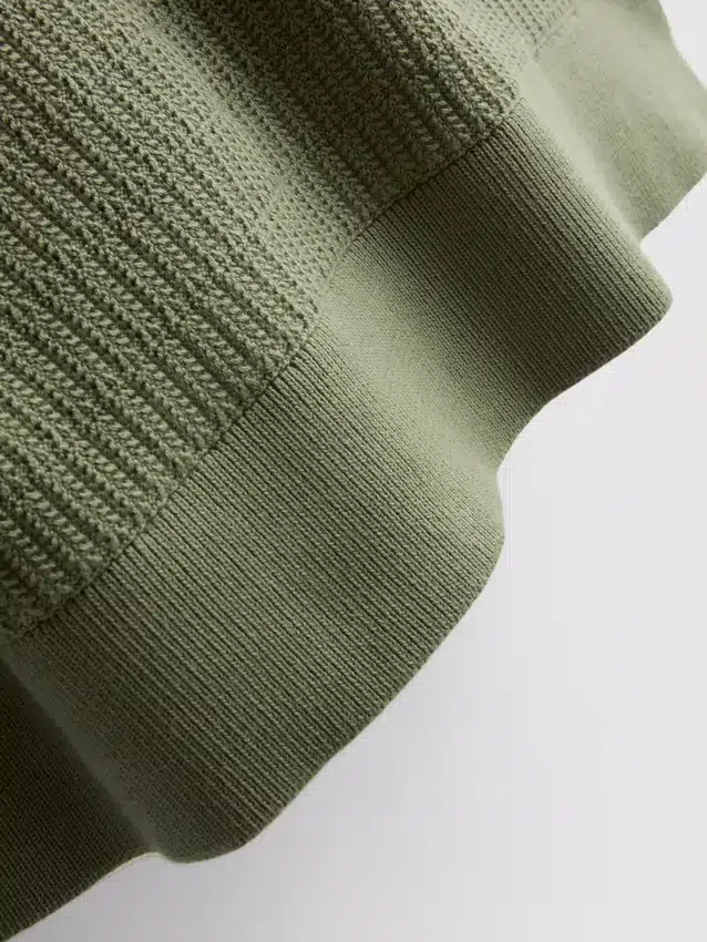 Strikket poloshirt med struktur