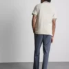 Strikket poloshirt med struktur og lynlås i halsen