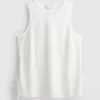 Strikket tanktop med bindebånd i siden