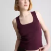 Strikket tanktop med firkantet halsudskæring