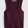 Strikket tanktop med firkantet halsudskæring