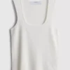 Strikket tanktop med firkantet halsudskæring
