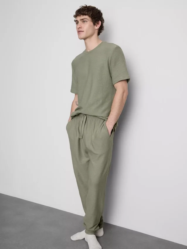 Strukturerede pyjamasbukser