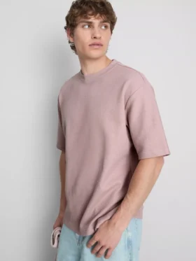 Struktureret, kasseformet T-shirt