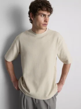 Struktureret, kasseformet T-shirt