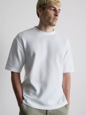 Struktureret, kasseformet T-shirt