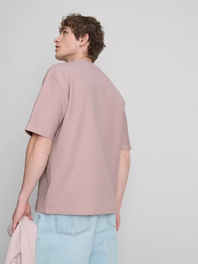 Struktureret, kasseformet T-shirt