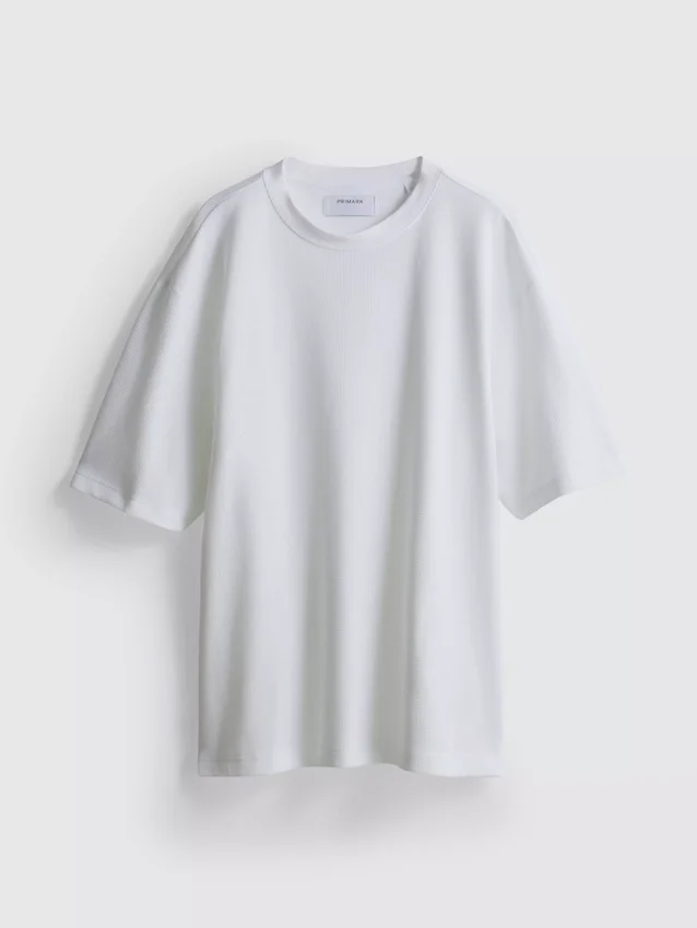 Struktureret, kasseformet T-shirt