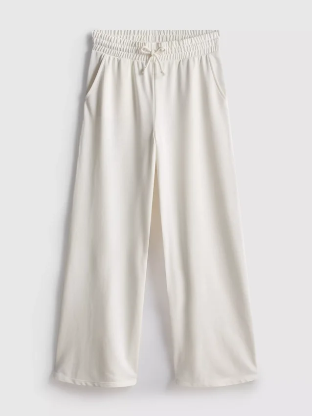 Sweatpants med brede ben i bomuldsblanding